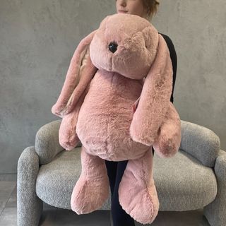 М'якенький зайчик рожевого кольору (80 см)