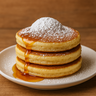 tortitas con azúcar glass y sirope