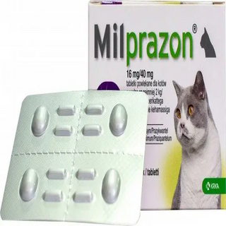 Мілпразон для котів 4-8кг 16,0мг, 1 таблетка