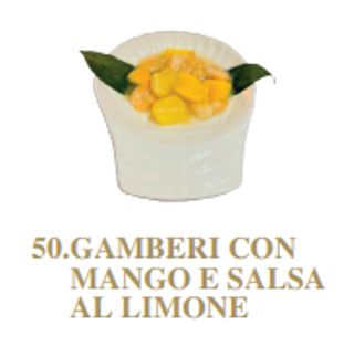50. Gamberi con mango e salsa al limone