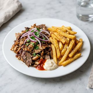 Plato De Kebab Con Patatas