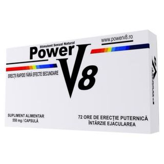 Power V8, Pastile Pentru Potenta Si Erectii, Produs 100% Natural Viagra, 4 Capsule