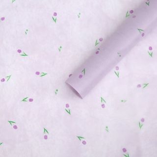 Флизелин (фиолетовый + фиолет. тюльпаны)