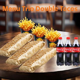Menu Trio Double Tacos + 3 Frites + 3 Soda