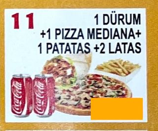 11. Menú Familiar Pizza Mediana