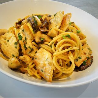 Spaghetti poulet champignon