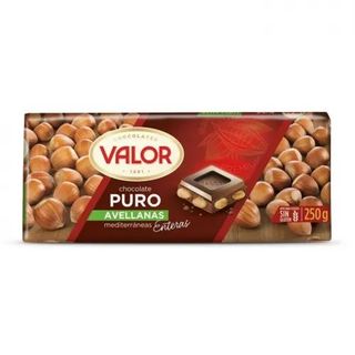 Chocolate Puro con Avellanas Enteras Valor 250 Gr.