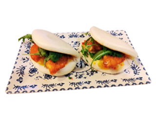 Tapa de bao de gamba crujiente (2 uds.)