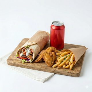 Menú Durum Y Alitas Fritas (2 Uds.)