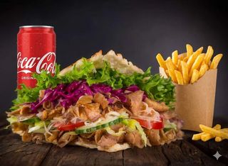 25 Maxi panino kebab menù
