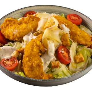 Салата цезар с хрупкаво пиле