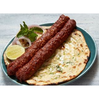 Mutton Seekh Kebab With Naan (4 Pieces), (Chef's Special)
