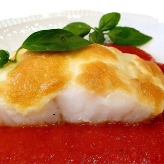 Bacalao gratinado con allioli 