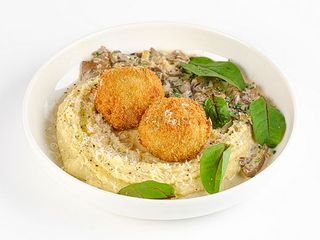 Рибні крокети з картопляним пюре та грибним соусом (420g)