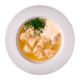 Домашние пельмени с бульоном