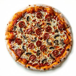 Salsiccia piccante e funghi - tonda