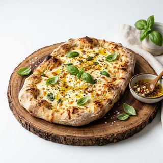 Pinsa de ajo con focaccia