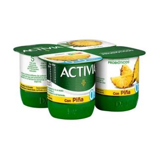 Yogur Bífidus Desnatado Piña Danone Activia Pack 4x120 Gr.