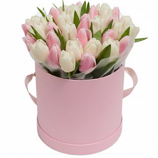 Квіти в коробці"Рожева хмаринка"