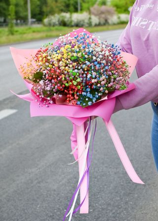 Bukiet z kolorowej gipsowki