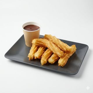 12 Xurros Amb Xocolata Desfeta (500 Ml.)