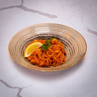 Spaghetti cu creveti si surimi