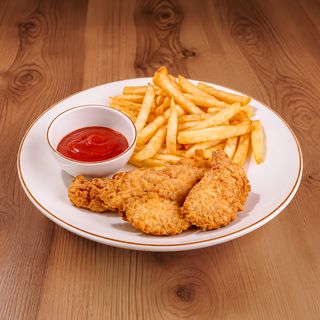 Crispy de pui cu cartofi pai