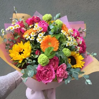 Bouquet palmeria colori caldi 