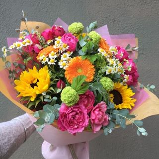 Bouquet palmeria colori caldi 