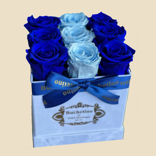 Cutie Patrata Cu Trandafiri Criogenati Albastri