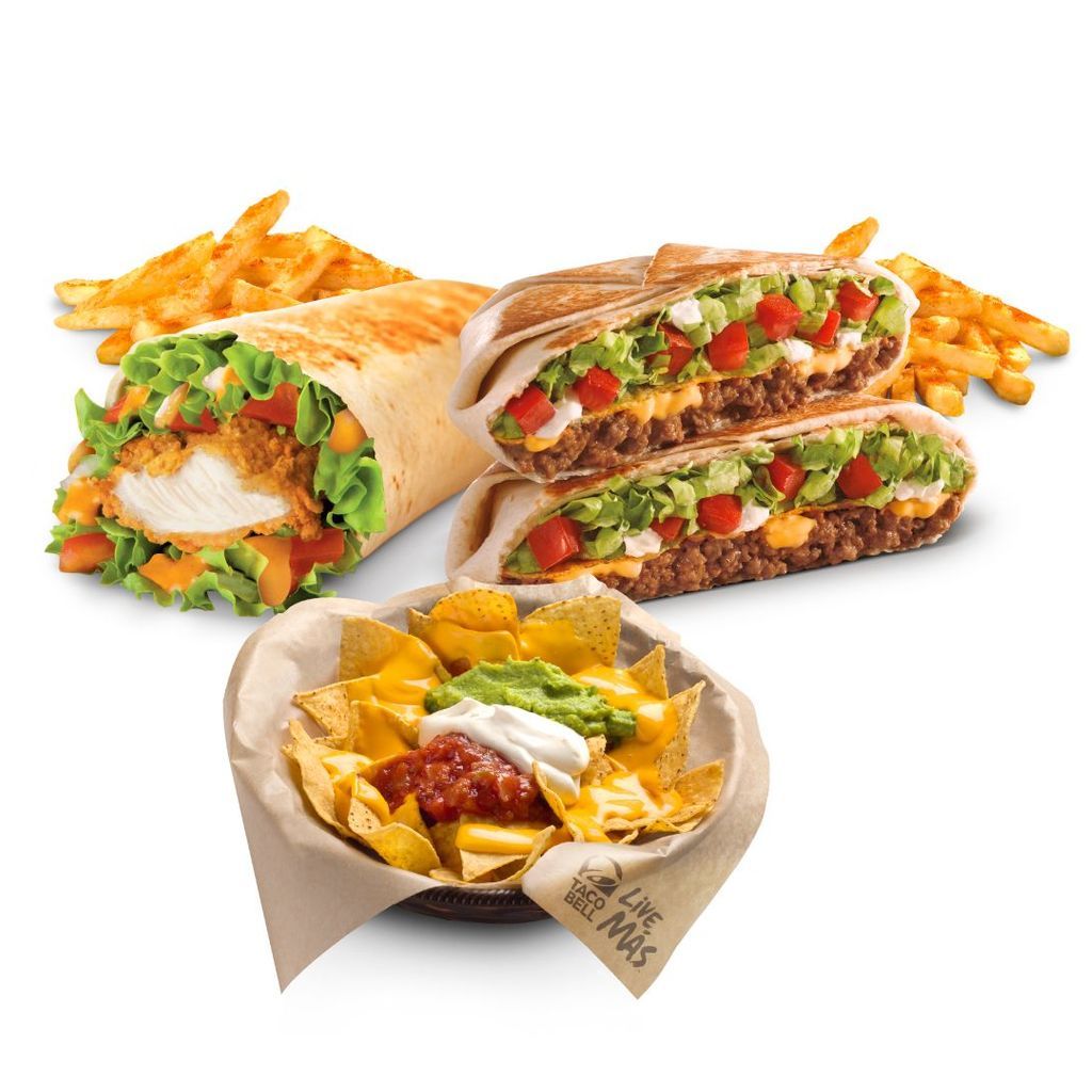 Para 2: Chicken Burrito y Crunchywrap con Nachos Supreme