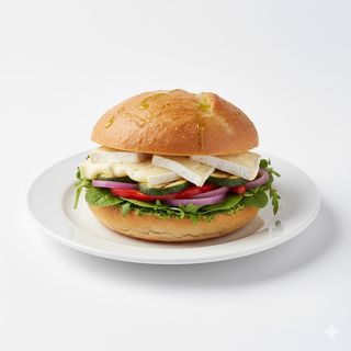 Panino vegetariano con verdura mista e brie