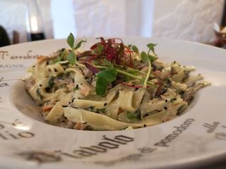 Tagliatelle z łososiem