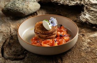 PANQUEQUES CON SALMON( 3 UN)/оладушки с лососем