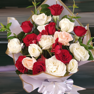 Bouquet de fleurs de jour emballage blanche