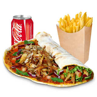 MENU PIZZA LAHMACUN CON PATATAS Y REFRESCO