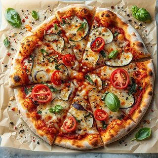 Pizza con pomodoro e mozzariso