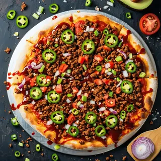 Bbq Mexican Beef Pizza (3 large)