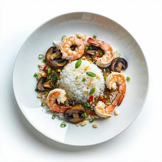 Gluten free - riso gamberi e funghi