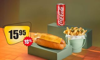 კომბო ბიგ  ჰოთ-დოგი ბერნერი ყველის სოუსით