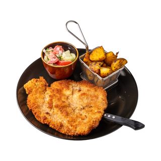 Schabowy z wieprzowiny złotnickiej pstrej smażony na smalcu