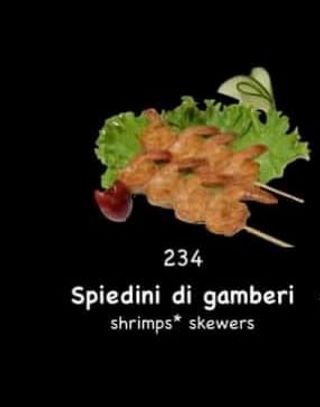 Spiedini di gamberi alla griglia - 2 pezzi