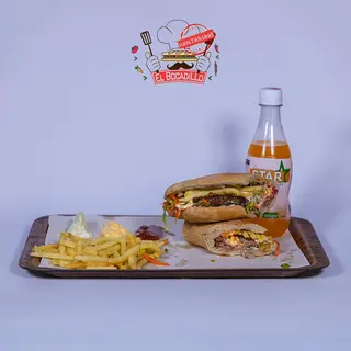 Viande hachée + frites + soda