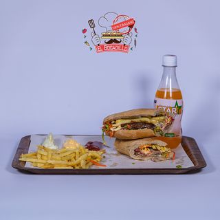 Viande hachée + frites + soda