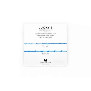BORBOLETA Srećna 8 Paket Narukvica za Par, Plava
