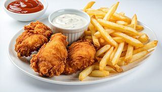 Crispy de pui cu cartofi prăjiți