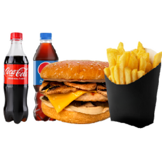 Бургер Грибний + Картопля Фрі (мала) + Напій 05л.*