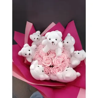 Buchet 19 trandafiri roz
