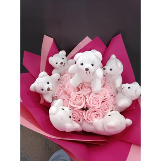 Buchet 19 trandafiri roz