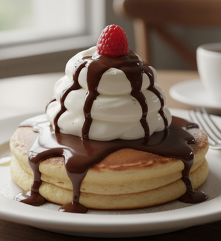 Tortitas Con Sirope De Chocolate Y Nata (2 Uds.)